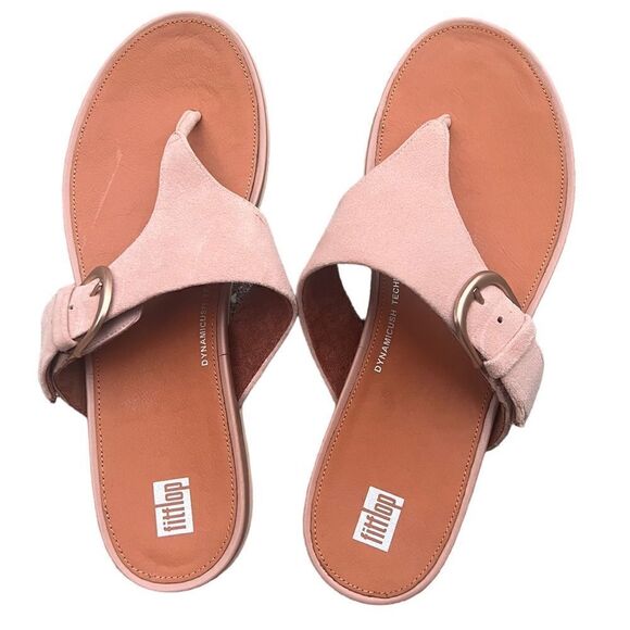 FitFlop Women's GRACIE Buckle Suede Toe Post Sandals 10 - Picture 2 of 4